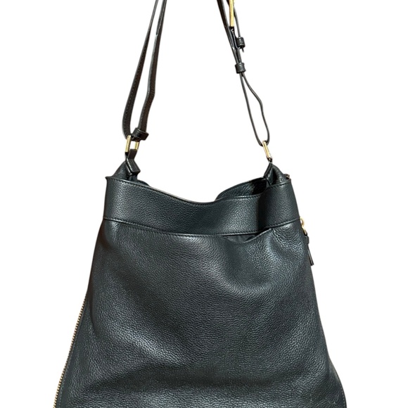 Tory Burch Robinson Black Pebbled Leather Hobo Bag - Picture 8 of 15